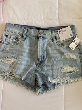 Aeropostale Light Blue High-Rise Denim Jean Shorts